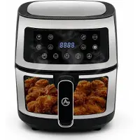 AG AG5300 Airfryer XXL Premium Zilver – 5.5L Hete Luchtfriteuse – Digitaal Display – 8 Programma’s – Anti-aanbak – Vaatwasserbestendig – Extreem Stil – Gezond Koken Zonder Olie – Inclusief Receptenboek