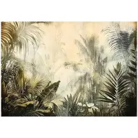 WALLARENA - Fotobehang - 250x175 cm - Vintage jungle bladeren fototapet voor slaapkamer en salon van vliesbehang