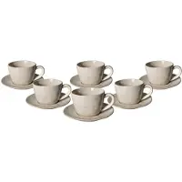 Bricard Albi Koffieset - 12-delig - Lichtgrijs - Koffie Kopjes en Schoteltjes
