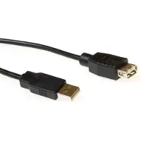 ACT USB A Male USB-kabel USB A Female SB2250 Zwart 5 m