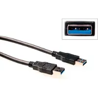 ACT SB3003 USB 3.0 A male - USB A male | Zwart | 3 meter