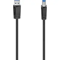 Hama 00200625 USB-kabel USB 3.2 Gen1 USB-A stekker, USB-B stekker 1.50 m Zwart Afgeschermd (dubbel)