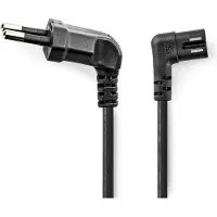 Goobay C7 (haaks links/rechts) - CEE 7/16 (haaks boven/beneden) stroomkabel - voor o.a. Sonos - 2x 0,75mm / zwart - 5 meter