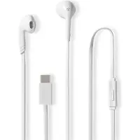 Ginza.se stereo in-ear earphones met microfoon | USB-C | wit | 1,2 meter