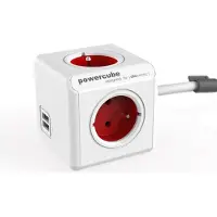 Allocacoc PowerCube Extended USB Red 1,5m cable (FR)