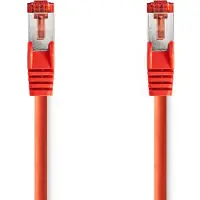 Nedis CAT6 Netwerkkabel - RJ45 Male - RJ45 Male - S/FTP - 0.25 m - Rond - LSZH - Rood - Label