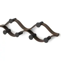 Umbra handdoekhouder - 51x6x15cm - zwarte haakjes - walnoot 1021053-048