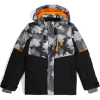 Spyder - Kinder ski jassen - Leader Jacket Black voor Unisex van Gerecycled Polyester - Kindermaat 10 jaar - Zwart