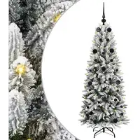 vidaXL Kunstkerstboom Wit 150 cm PVC en plastic en staal en PE