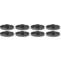 Novaliv Set van 8 ronde metalen kaarsenhouders, diameter 14 cm, mat ZWART, kerstversiering, kaarsenstok, kaarsenhouder, adventskrans, kaarsenhouder, scandic chic, kaarsenbord, decoratieve schaal, tafelkaarsen