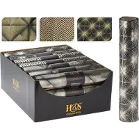 Home & Styling Loper tafel Velvet Kerst zwart goud - 28 x 150 cm - Tafelloper - Kerstmis - Zigzag