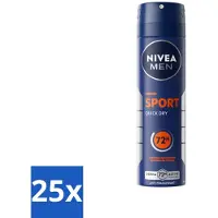 Nivea 25 x Men Deodorant Spray Sport 150 ml - Sport Deodorant - Anti-transpirant Spray - 48 Uur Bescherming - Zweetvermindering - Fris Gevoel