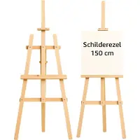 Sans marque Schildersezel Verstelbaar en Inklapbaar - Tafelezel voor Volwassenen en Kinderen - Atelierezel en Veldezel - Geschikt voor Schildersdoek - Praktische Ezel voor Atelier - Hout - 150cm