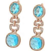 NAEMI Oorbellen turquoise / rose-goud