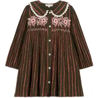 Louise Misha Dress Marlotta Khaki Copper Stripes Maat: 3Y | Jurken Outlet | kids | Bruin
