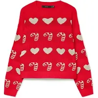 Vero Moda Trui 'CANDYHEARTS' rood / wit
