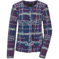 Goldner Jacquardjas Elegante jersey jas met ruitjespatroon