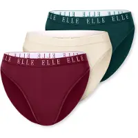 Elle Slip ' Logo ' crème / donkergroen / bordeaux