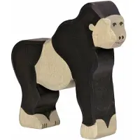 Holztiger Houten figuur Gorilla - Zwart en beige - Voor kinderen vanaf 3 jaar