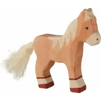 Holztiger Boerderij - Veulen Lichtbruin - 11X2X13Cm - Houten Figuur - Handgemaakt