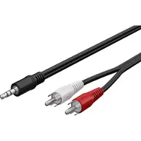 Wentronic 3,5mm Jack - Tulp stereo audio kabel - zwart - 2,5 meter