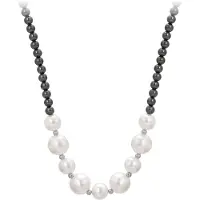 Gaya Ketting zilvergrijs / zilver / parelwit