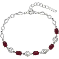 Faina Armband bordeaux / zilver
