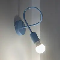 Helam Wandlamp Oxford, dimbaar, blauw, Woon-/ Eetkamer, metaal, Modern, wandlamp