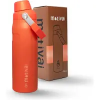Motivai Fast Sip Drinkfles 700ML – Oranje – Thermosfles RVS – Lekvrije Waterfles – BPA-vrij – Dubbelwandig Geïsoleerd – Voor Warm & Koud