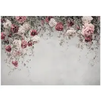 WALLARENA - Fotobehang - 250x175 cm - bloemen, rozen, beton, slaapkamer, woonkamer, vliesbehang