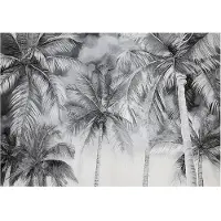 WALLARENA - Fotobehang - 400x280 cm - zwart-wit palmbladeren voor slaapkamer en woonkamer, vliesbehang