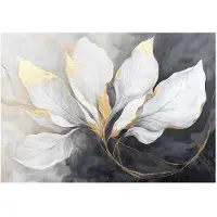WALLARENA - Fotobehang - 150x105 cm - Fototapete met gouden concrete bladeren voor slaapkamer en salon, vliesbehang