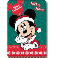 Carbotex Fleece deken Plaid - Disney Mickey Merry Moments Christmas (kerstmis)