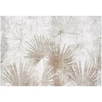 WALLARENA - Fotobehang - 200x140 cm - Fototapete met bladeren op beton voor slaapkamer en salon, vliesbehang
