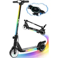 RCB Elektrische Step Kinderen - 6.5 inch- Verlichting - 5/10/15 km/u - zwart