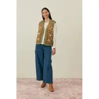 Louise Misha Vest Liberta Khaki Maat: 34 | Gilets Outlet | Dames | Bruin