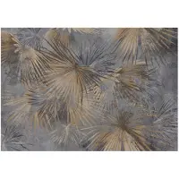 WALLARENA - Fotobehang - 350x250 cm - fotobehang met bladeren op beton in beige voor slaapkamer en woonkamer