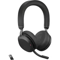 Jabra Evolve2 USB A MS TEAMS 75 Draadloze Office Headset met oplaadstandaard Zwart