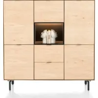 Xooon Elements highboard 150 cm 5-deurs/LED/metaal