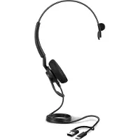 Jabra Engage 40 On Ear headset Kabel Stereo Zwart Ruisonderdrukking (microfoon), Noise Cancelling Headset, Volumeregeling, Microfoon uitschakelbaar (mute)