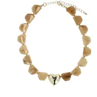 Manfield Beige bedelketting | Maat adult