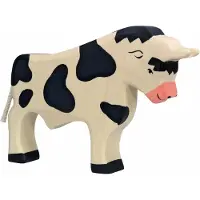 Holztiger Figurine - - Stier - Zwart - Handgeschilderd - Europese productie