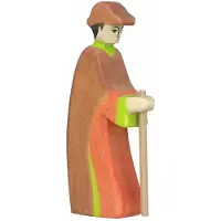 Holztiger Figurine - - Herder met stok 3 - Handgeschilderd - Europese productie