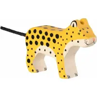 Goki Wildernis - Luipaard Klein - 9X2X7Cm - Houten Figuur - Handgemaakt