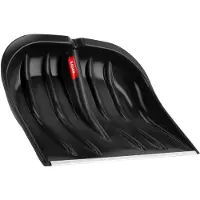Kadax Sneeuwspade, 49 cm breed, sneeuwschep zonder steel, sneeuwschuiver, sneeuwruimer, kunststof sneeuwschop, sneeuwschuip (1, zwart met metalen rand)