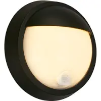 Briloner - Wandlamp buiten - buitenverliting - lampe d'extérieur - met bewegingssensor - oplaadbare batterij - USB - Ø17 x 7 cm - Zwart