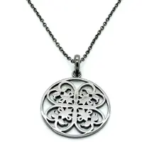 Orphelia Dames 925 Zilveren Ketting met Hanger - Zwart ZH-6036/3