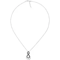 Orphelia 'Amber' Dames 925 Sterling Zilveren Keten met Hanger - Zilver/Zwart ZH-7092/2
