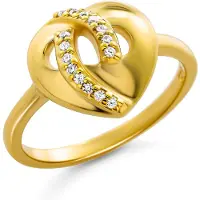 Orphelia 'Amore' Dames 925 Sterling Zilveren Ring - Goud ZR-7577/G
