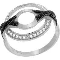 Orphelia Dames 925 Sterling Zilveren Ring - Zilver/Zwart ZR-7095/2